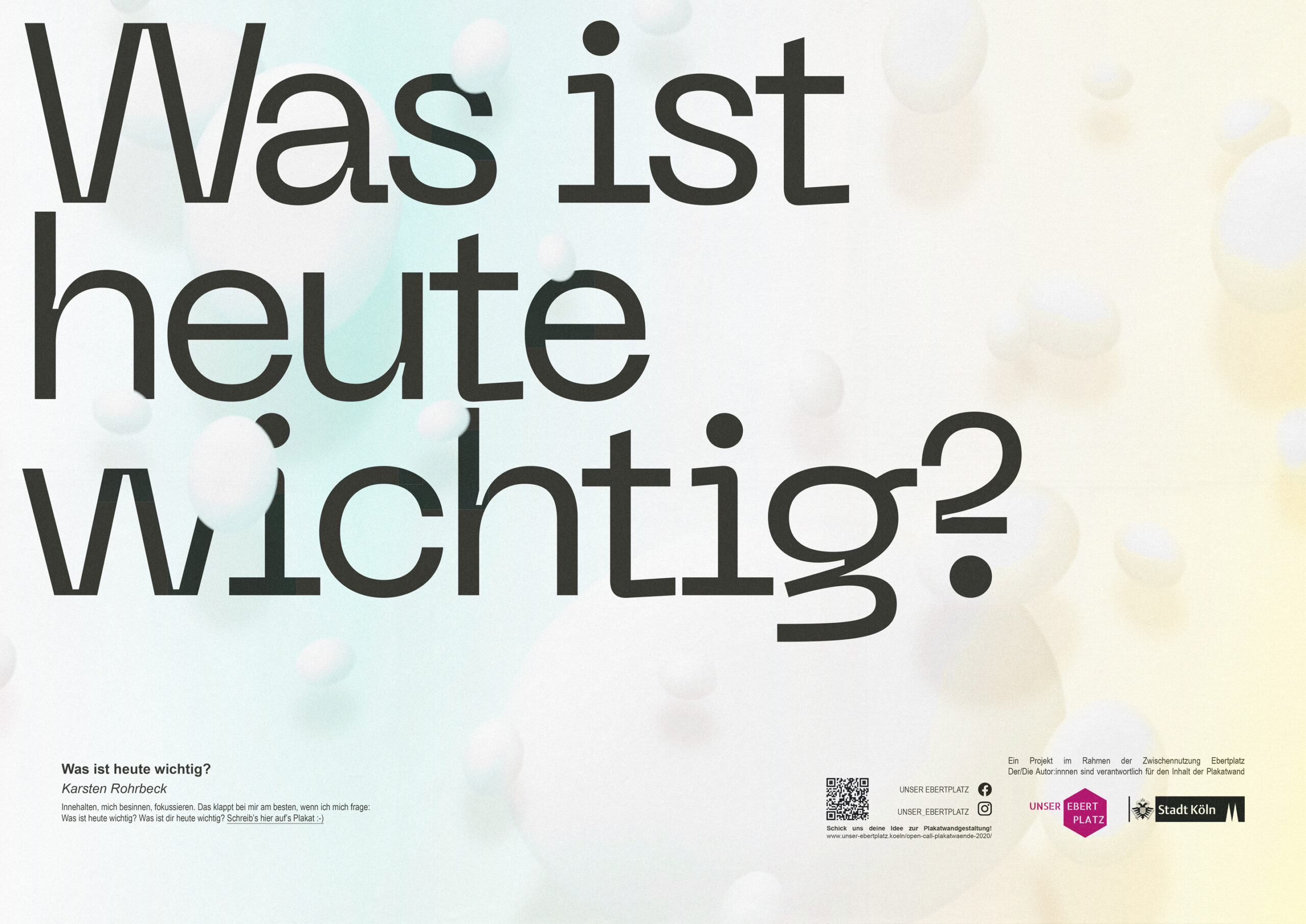 Karsten Rohrbeck: Was ist heute wichtig? 18/1 Plakat