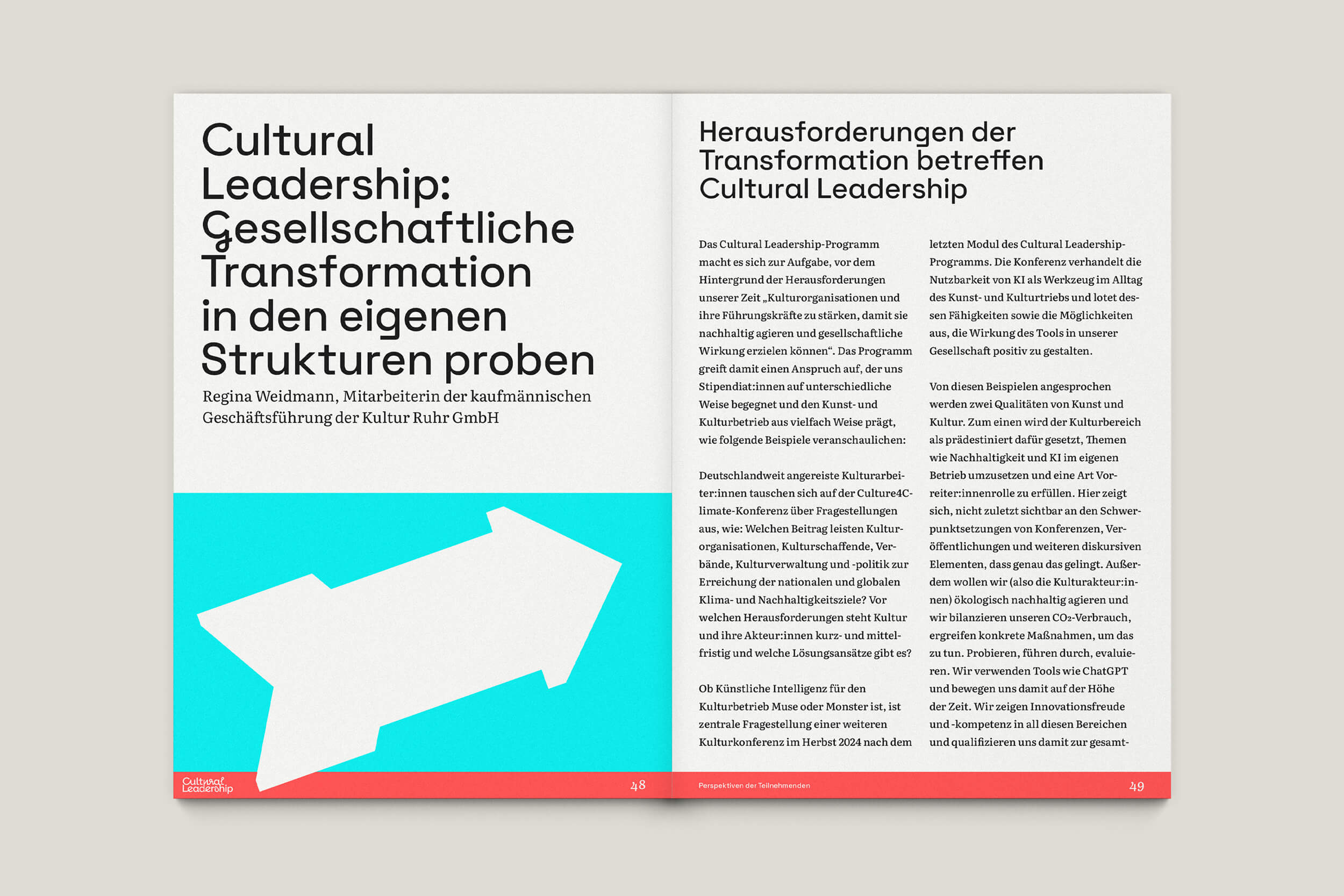 Büro Gestalten: Cultural Leadership Stipendienprogramm Abschlussbroschur (S. 48–49)