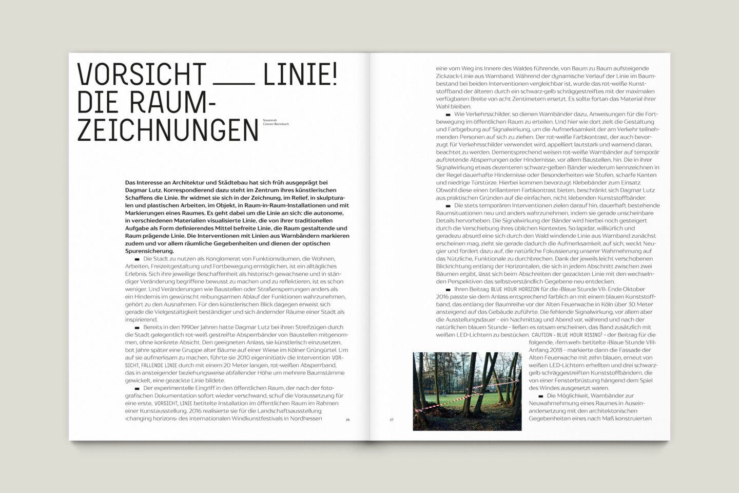 Kunstkatalog für Dagmar Lutz: Linie Raum Licht (Bsp. Innenseite 6/12)