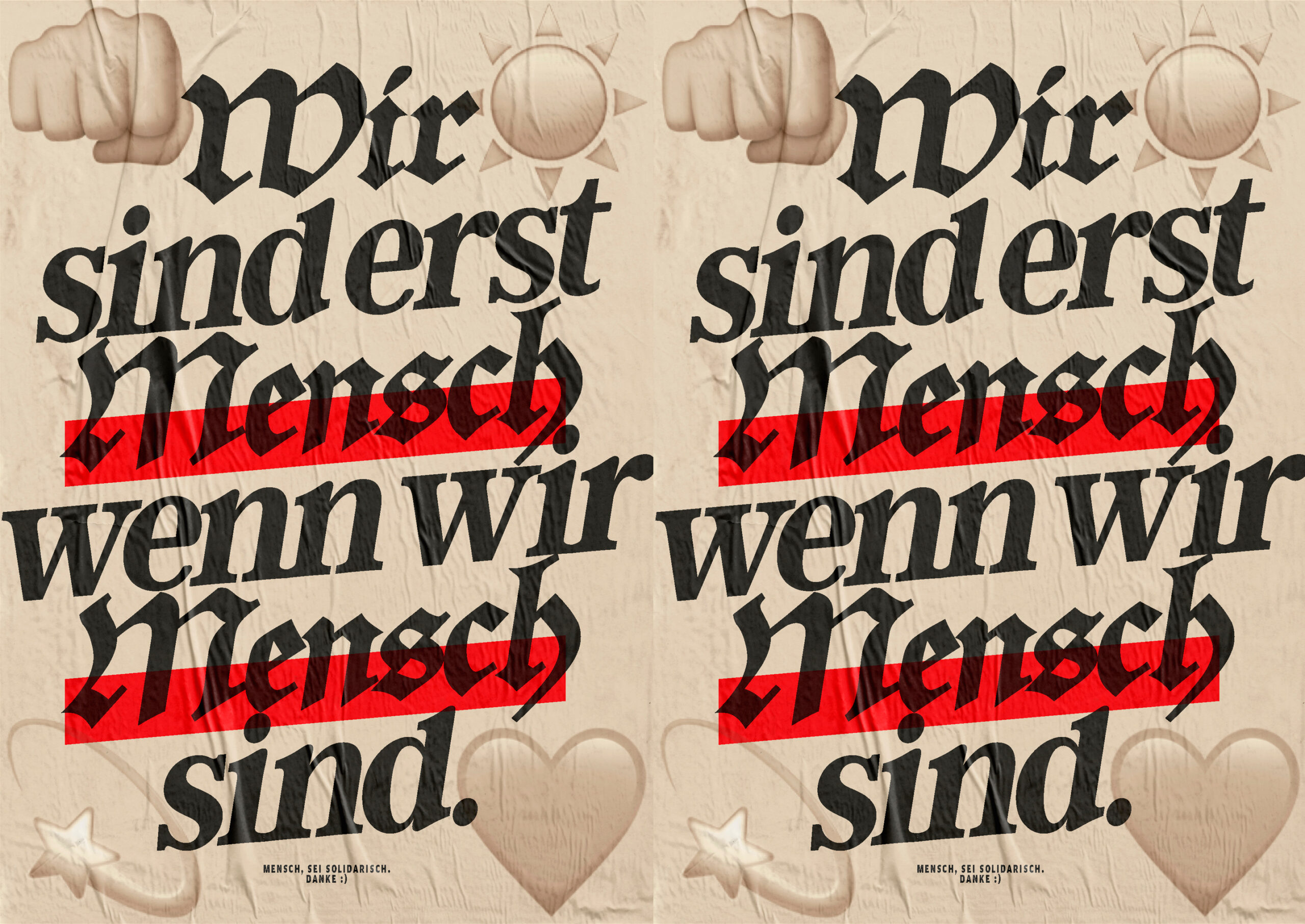 Karsten Rohrbeck: Mensch, sei solidarisch (Poster-Mockup)